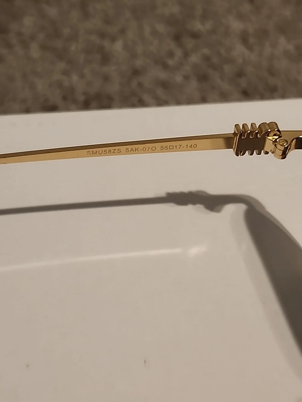 Rectangular Miu Miu Sunglasses With Golden Frame & Black Lens Made In Italy